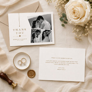 Personalised Three Photo Wedding Thank You Card