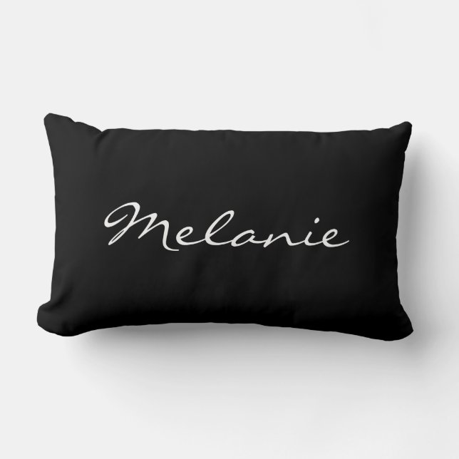 Personalised Throw Pillow Black and White Melanie (Front)