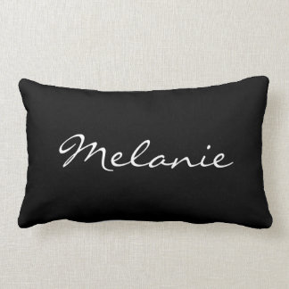 Personalised Throw Pillow Black and White Melanie