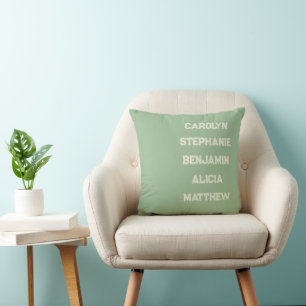 Personalised Throw Pillow with Grandchildren Names