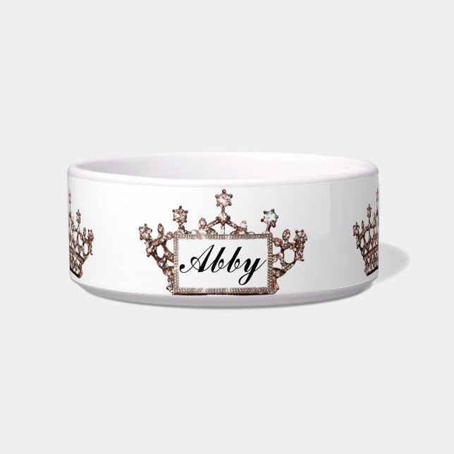Personalised "Tiara" Pet Bowls (Front)