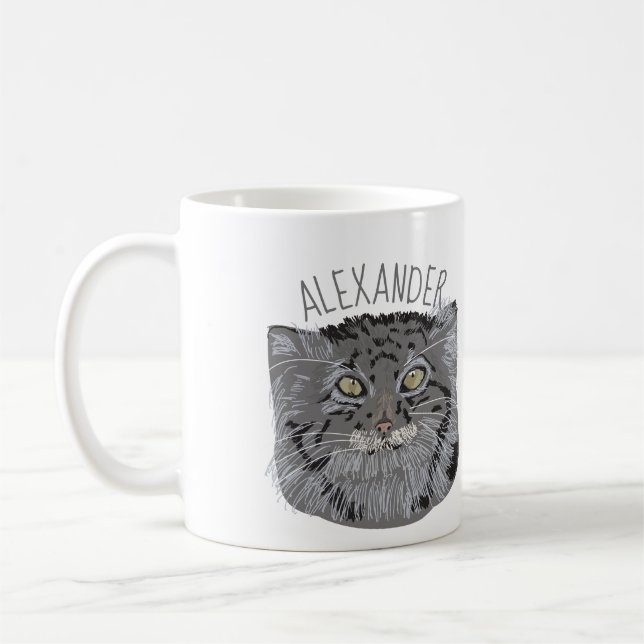 Personalised Tibetan Pallas Cat Coffee Mug (Left)