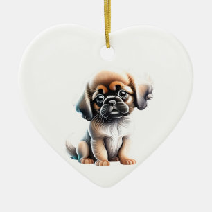 Personalised Tibetan Spaniel Puppy Ceramic Tree Decoration