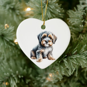 Personalised Tibetan Terrier Puppy Ceramic Tree Decoration