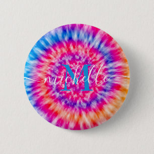 Personalised Tie Dye 6 Cm Round Badge