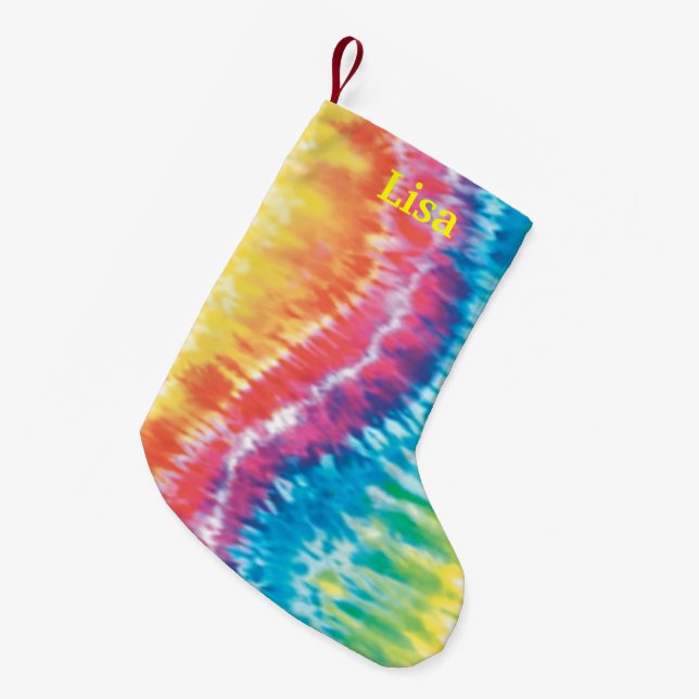 Personalised Tie Dye Christmas Stocking (Front (Hanging))