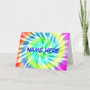 Personalised Tie Dye Greeting Card