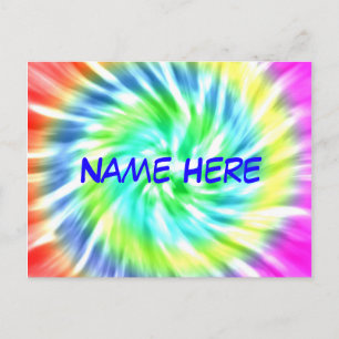Personalised Tie Dye Postcard