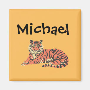Personalised Tiger Magnet With Custom Name
