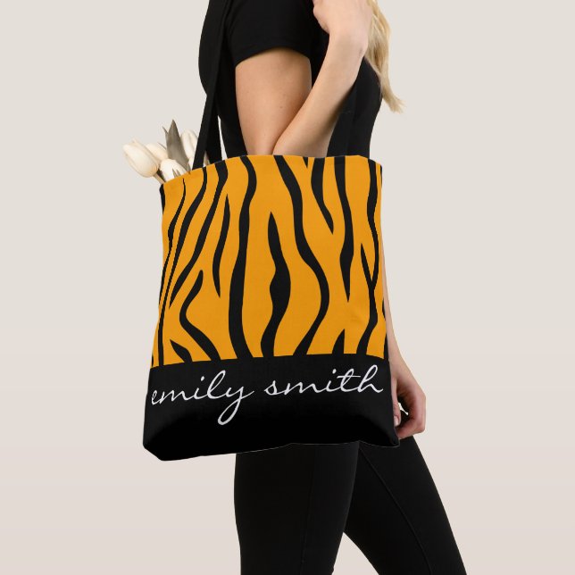 Personalised Tiger Pattern Tote Bag (Close Up)