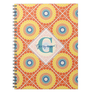 Personalised Tiled Aegean Summer Radiant Mandala Notebook