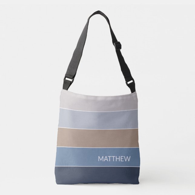 Personalised Timeless Trendy Stripes Art Pattern Crossbody Bag (Front)