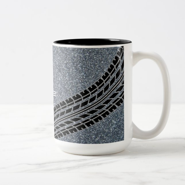 Personalised Tire Treads Gravel Texture Mug (Right)
