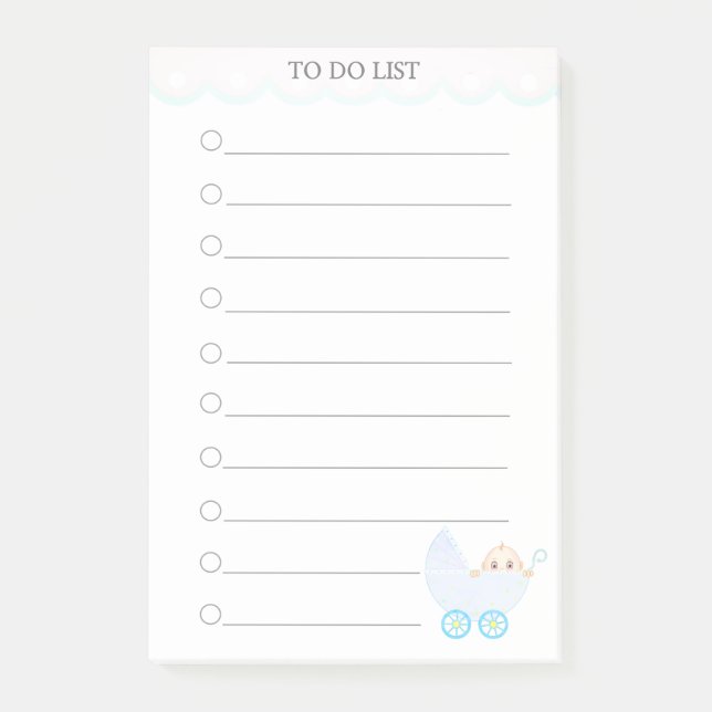 Personalised To Do List & Baby Stroller Post-it No Notes (Front)