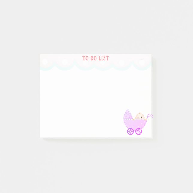 Personalised To Do List & Baby Stroller Post-it Notes (Front)