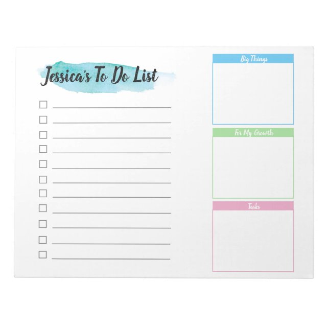 Personalised To do list - Break down boxes Notepad (Front)