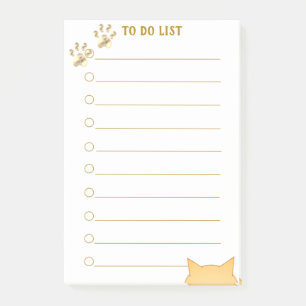 Personalised To Do List & Cat Paws Post-it Notes