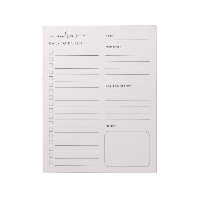 Personalised To-Do List Daily Notes Planner Pink (Rotated)