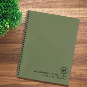 Personalised To-Do List Journal Olive