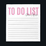 Personalised To Do List | Pink Notepad<br><div class="desc">This to do list is a handy little notepad to help keep you organised day in and day out. Personalise by adding your name in a script typography,  and modify the colour by customising further or shop additional colours in our shop!</div>