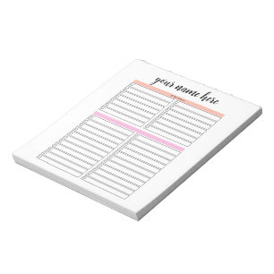 Personalised To Do List Planner Notepad