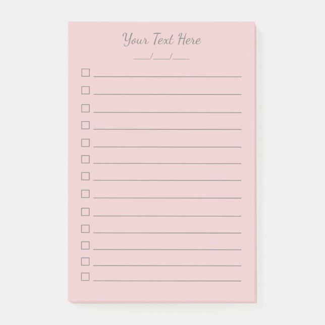Personalised To Do List Post-it® Notes Pink (Front)