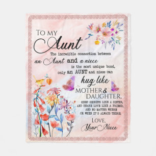 Personalised To My Aunt From Niece Fleece Blanket