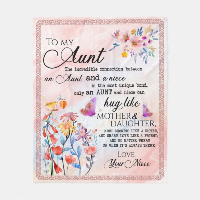 Personalised To My Aunt From Niece Fleece Blanket (Front)