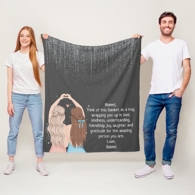 Personalised To My Best Friend Fleece Blanket (In Situ)