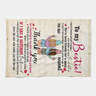Personalised To My Bestie Blanket Tea Towel