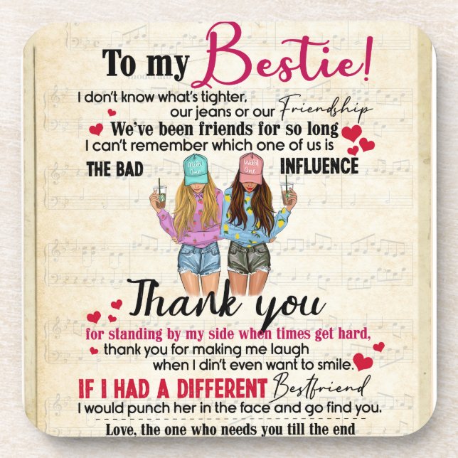 Personalised To My Bestie Coaster (Front)