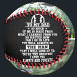 Personalised To My Dad Custom 2 Photo Collage Softball<br><div class="desc">TO MY DAD SO MUCH OF ME IS MADE FROM WHAT I LEARNED FROM YOU. NO MATTER HOW FAR I GO IN LIFE YOU WILL ALWAYS BE THE MAN THAT I WILL LOOK UP TO. YOU'RE THE GREATEST,  I LOVE YOU ALWAYS AND FOREVER</div>