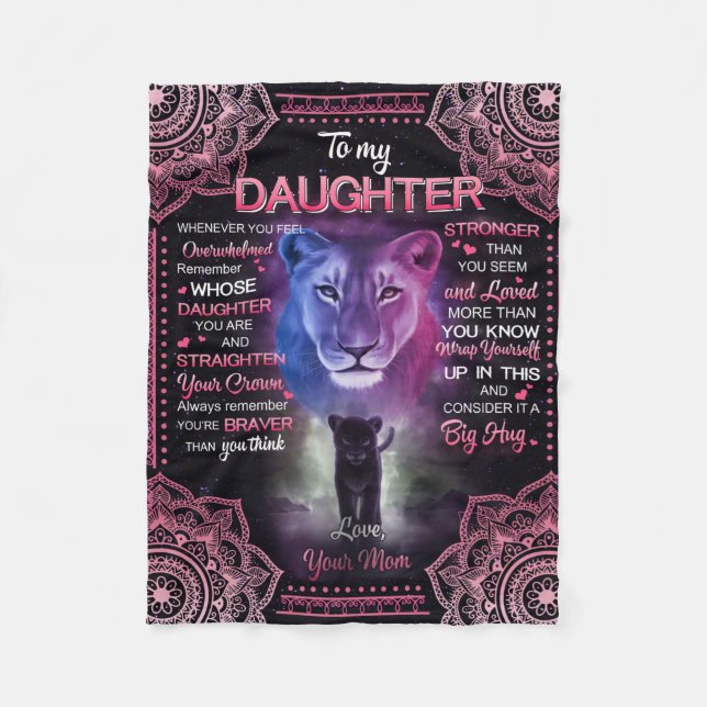Personalised To My Daughter Blanket, Fleece Blanket (Front)