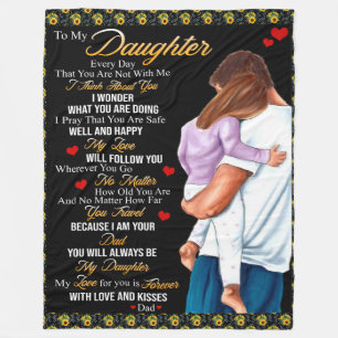 Personalised To My Daughter Blanket, Fleece Blanket