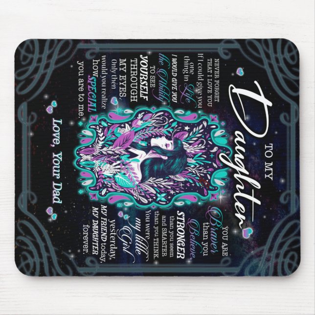 Personalised To My Daughter Blanket, Mouse Pad (Front)