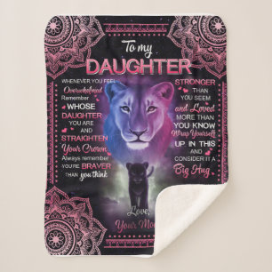 Personalised To My Daughter Blanket, Sherpa Blanket