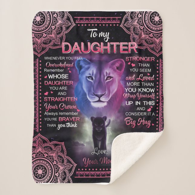 Personalised To My Daughter Blanket, Sherpa Blanket (Front)