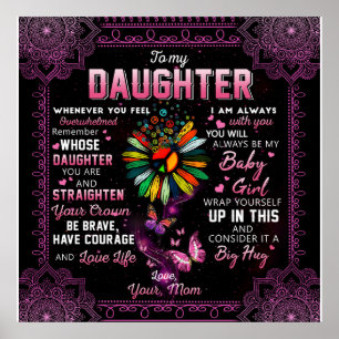 Personalised To My Daughter Butterfly Blanket, Poster