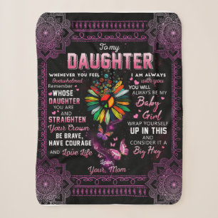 Personalised To My Daughter Butterfly Blanket, Sherpa Blanket