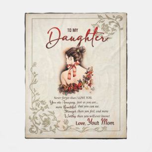 Personalised To My Daughter From Mum Butterfly Bla Fleece Blanket