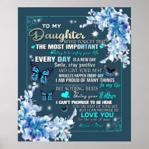 Personalised To My Daughter From Mum Butterfly Poster