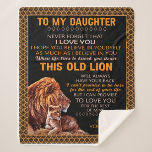 Personalised To My Daughter Lion Blanket