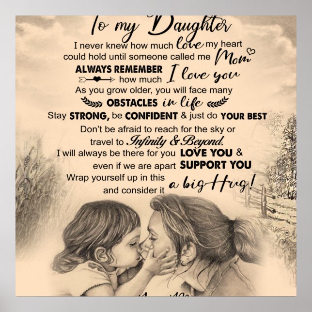 Personalised To My Daughter, Love From Mum Blanket Poster (Front)