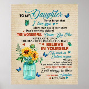 Personalised To My Daughter Love From Mum Poster