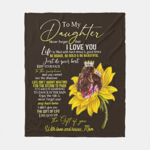 Personalised To My Daughter Love From Mum Sunflowe Fleece Blanket