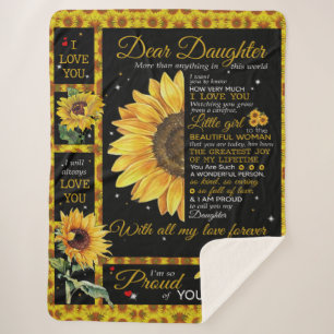 Personalised To My Daughter Love From Mum Sunflowe Sherpa Blanket