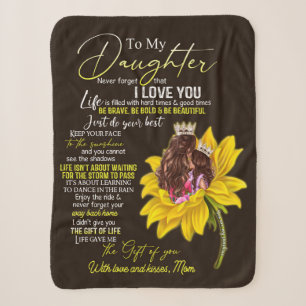 Personalised To My Daughter Love From Mum Sunflowe Sherpa Blanket