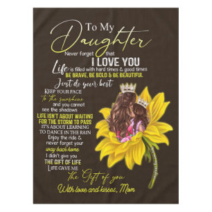 Personalised To My Daughter Love From Mum Sunflowe Tablecloth