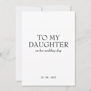 Personalised "To My Daughter" ON HER Wedding Day Thank You Card