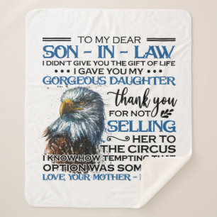 Personalised To My Dear Son In Law Sherpa Blanket
